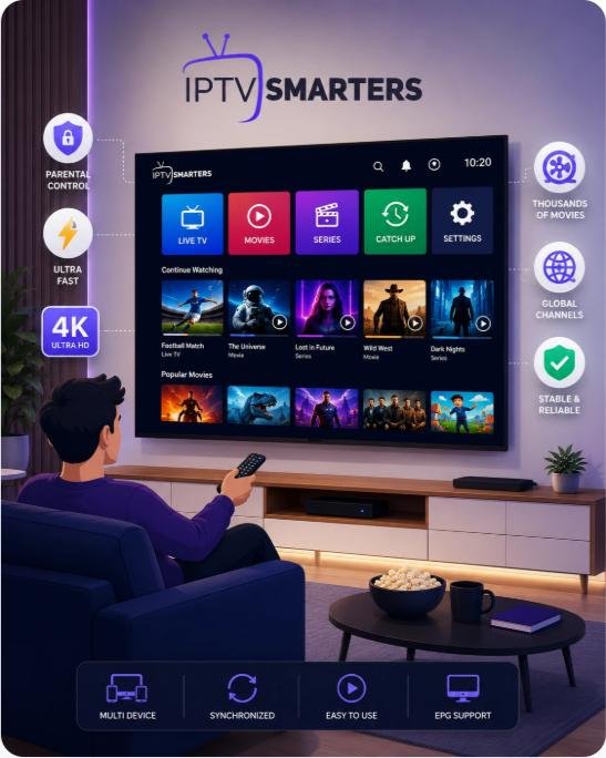 IPTV Smarters Pro streaming experience in a living room